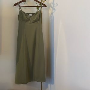 Wilfred sage green lined slip dress